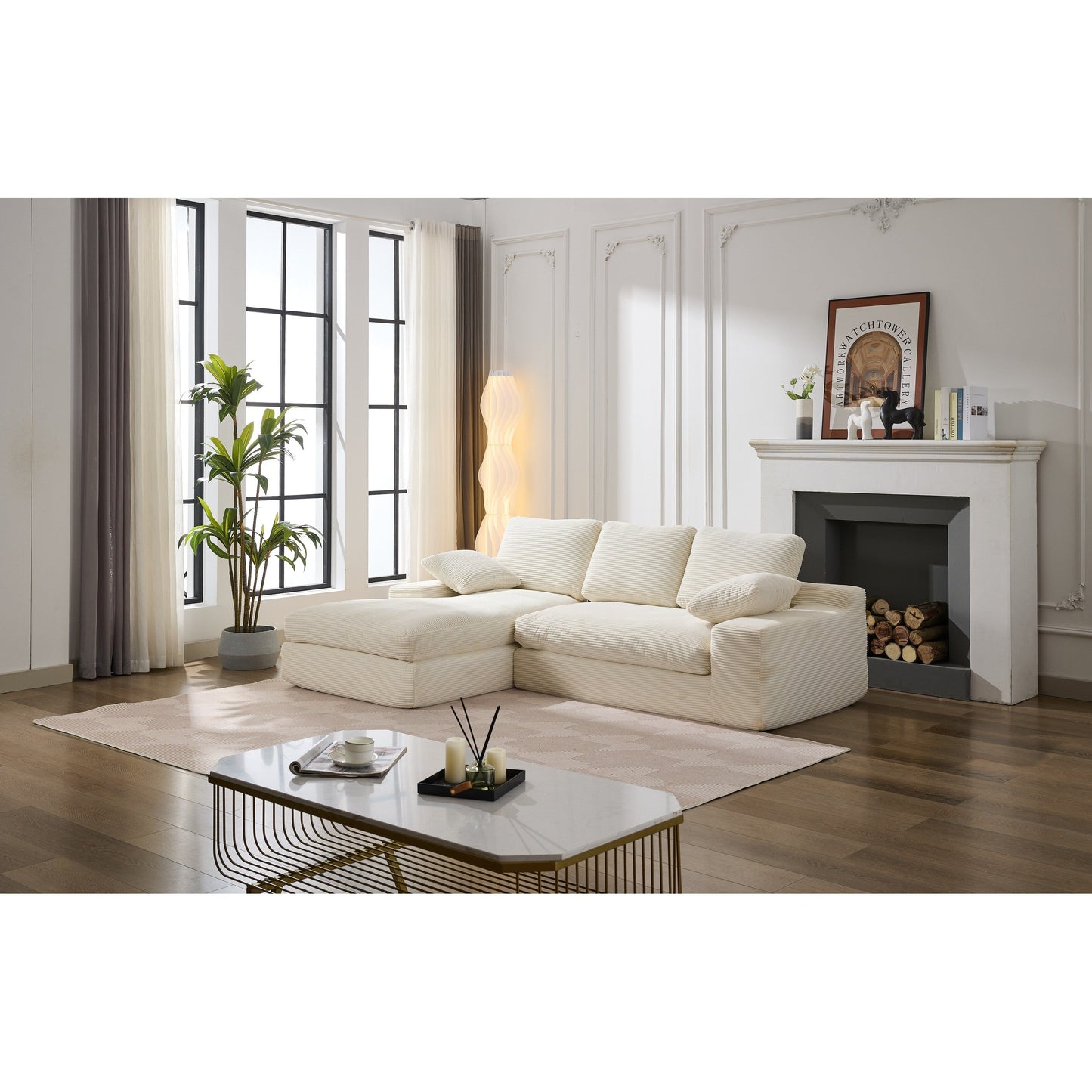 99*69 Modular Sectional Living Room Sofa Set, Upholstered Sleeper Sofa For Living Room,Bedroom,2 Pc Free Combination