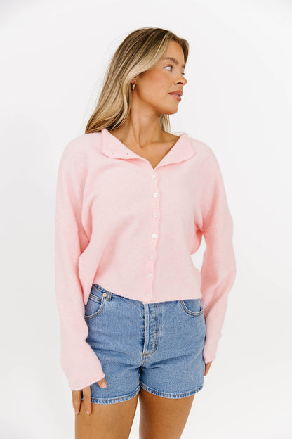 Piper Cardigan in Baby Pink