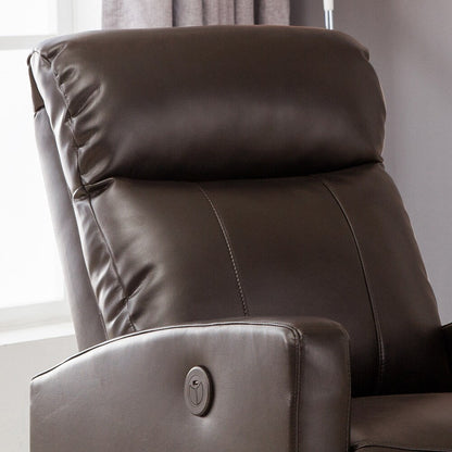 AC Pacific Modern Faux Leather Small Powered Reading Recliner