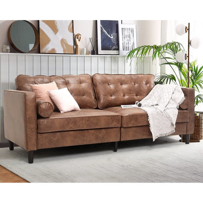 AECOJOY 84.2 Mid Century Modern Sofa with 2 Bolster Pillows