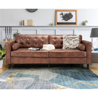 AECOJOY 84.2 Mid Century Modern Sofa with 2 Bolster Pillows