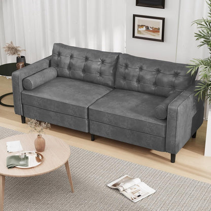 AECOJOY 84.2 Mid Century Modern Sofa with 2 Bolster Pillows