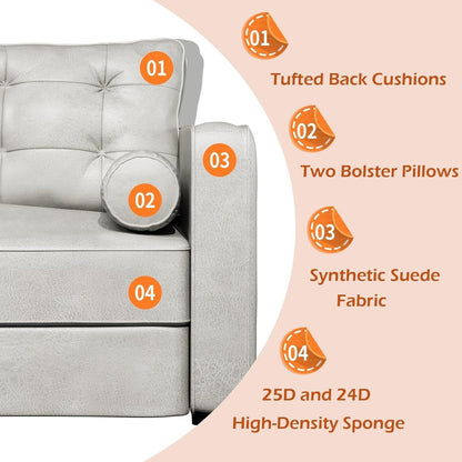 AECOJOY 84.2 Mid Century Modern Sofa with 2 Bolster Pillows