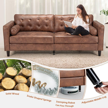 AECOJOY 84.2 Mid Century Modern Sofa with 2 Bolster Pillows
