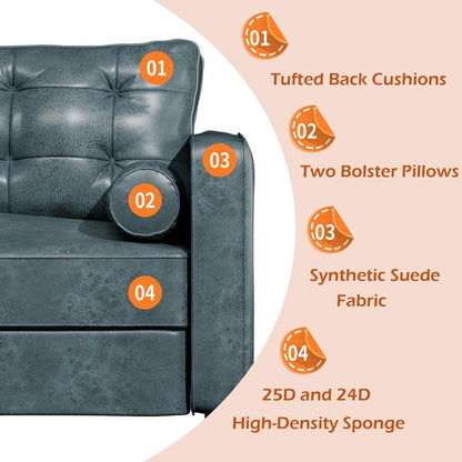 AECOJOY 84.2 Mid Century Modern Sofa with 2 Bolster Pillows