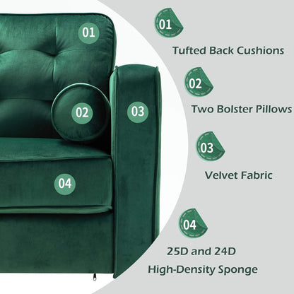 AECOJOY 84.2 Mid Century Modern Sofa with 2 Bolster Pillows