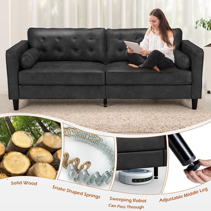 AECOJOY 84.2 Mid Century Modern Sofa with 2 Bolster Pillows