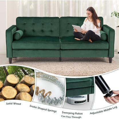 AECOJOY 84.2 Mid Century Modern Sofa with 2 Bolster Pillows