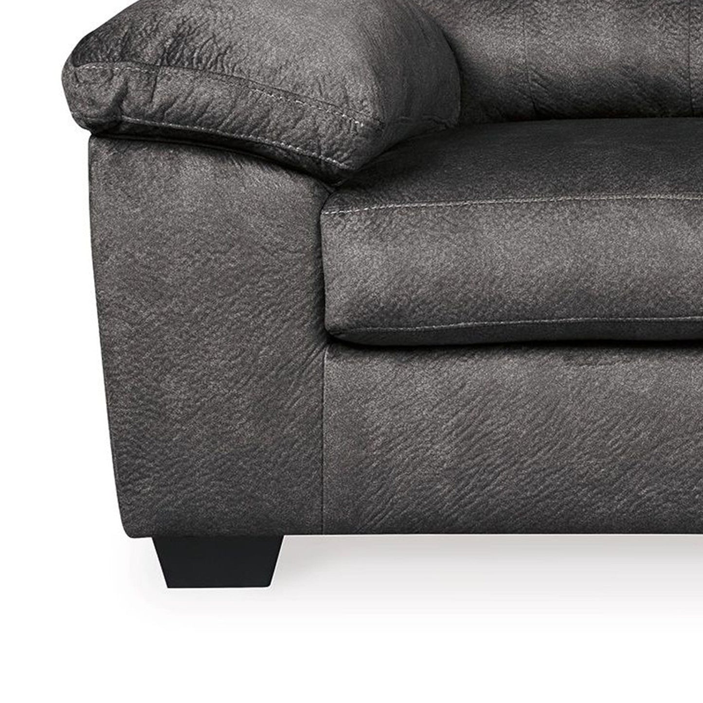 Acai Sofa, Tufted Box Cushions, Pillow Arms, Gray Polyester 94 Inch