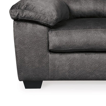 Acai Sofa, Tufted Box Cushions, Pillow Arms, Gray Polyester 94 Inch