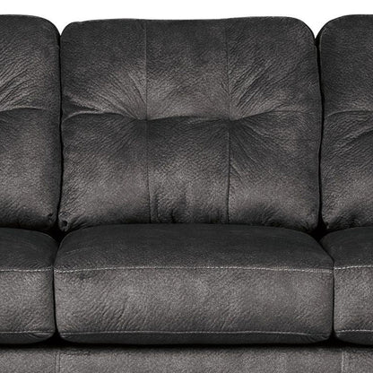 Acai Sofa, Tufted Box Cushions, Pillow Arms, Gray Polyester 94 Inch