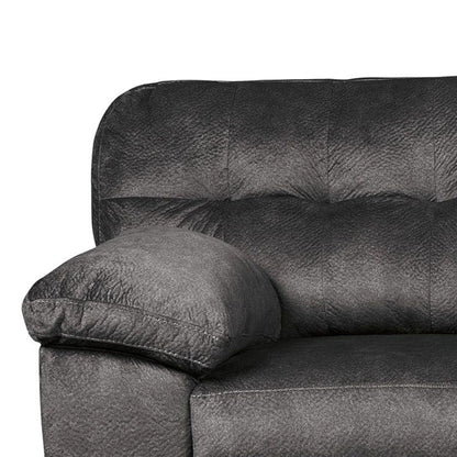 Acai Sofa, Tufted Box Cushions, Pillow Arms, Gray Polyester 94 Inch