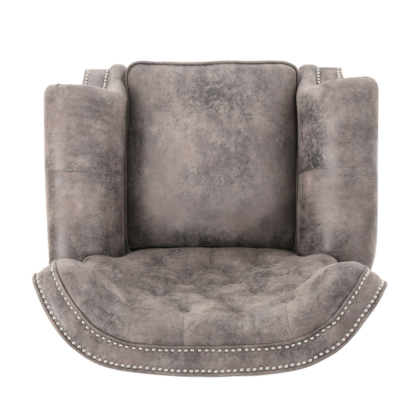 Accented Push Back Recliner Chair with Rolled Arms, Enjoy Cocooning Comfort