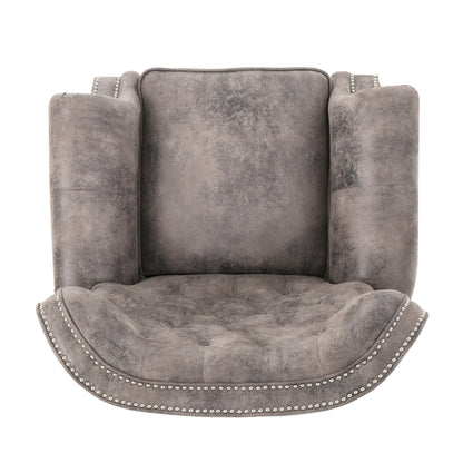 Accented Push Back Recliner Chair with Rolled Arms, Enjoy Cocooning Comfort