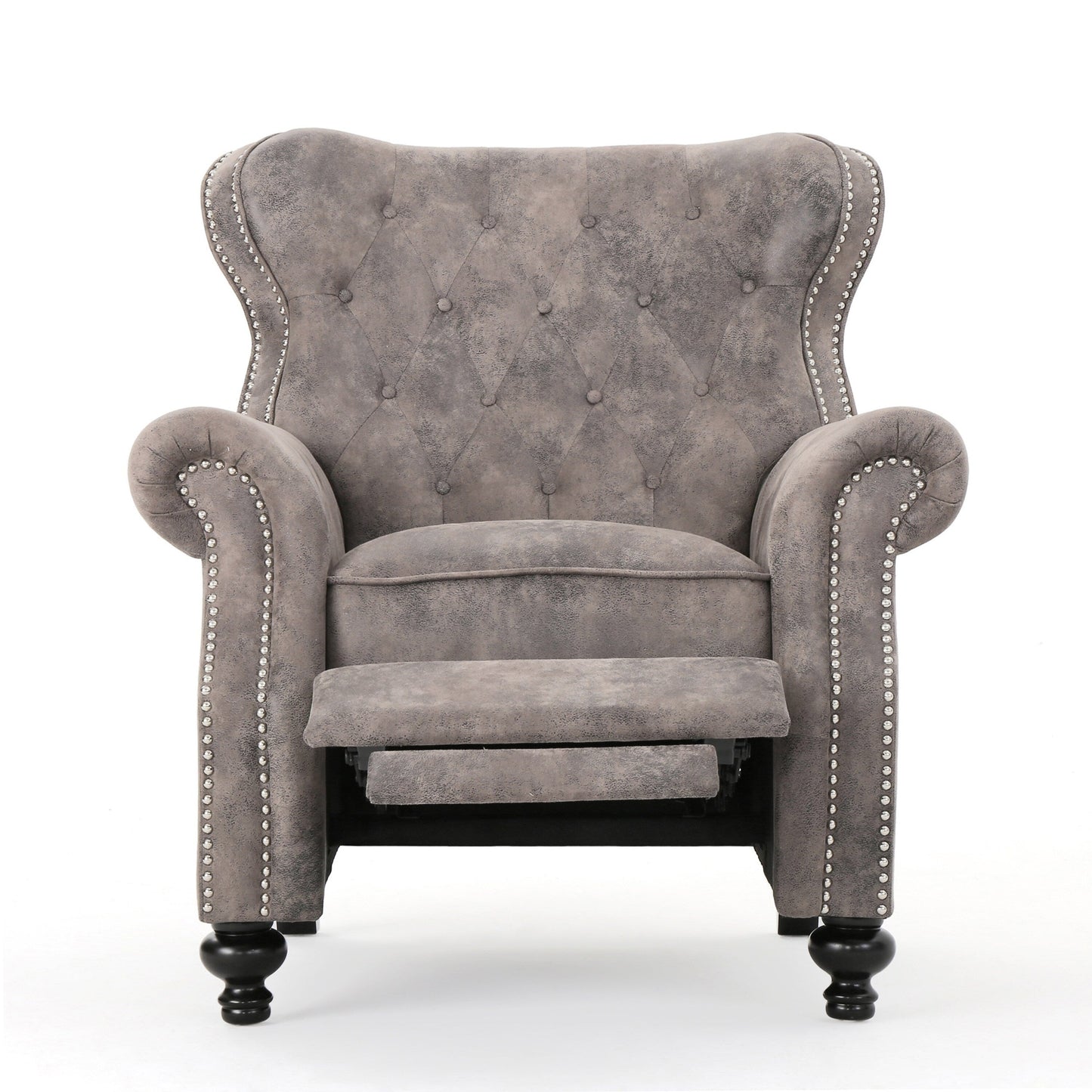 Accented Push Back Recliner Chair with Rolled Arms, Enjoy Cocooning Comfort