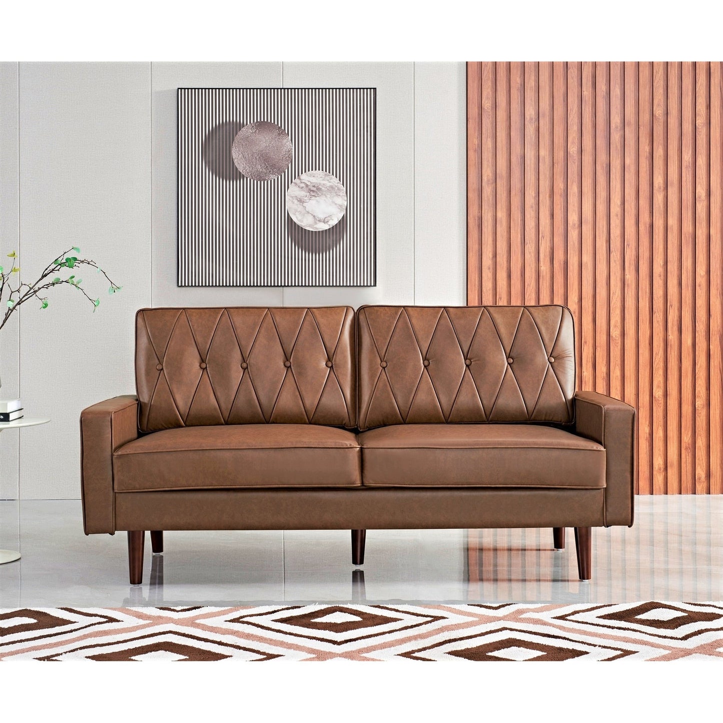 Acire 69.3 Faux Leather Cushion Back Sofa