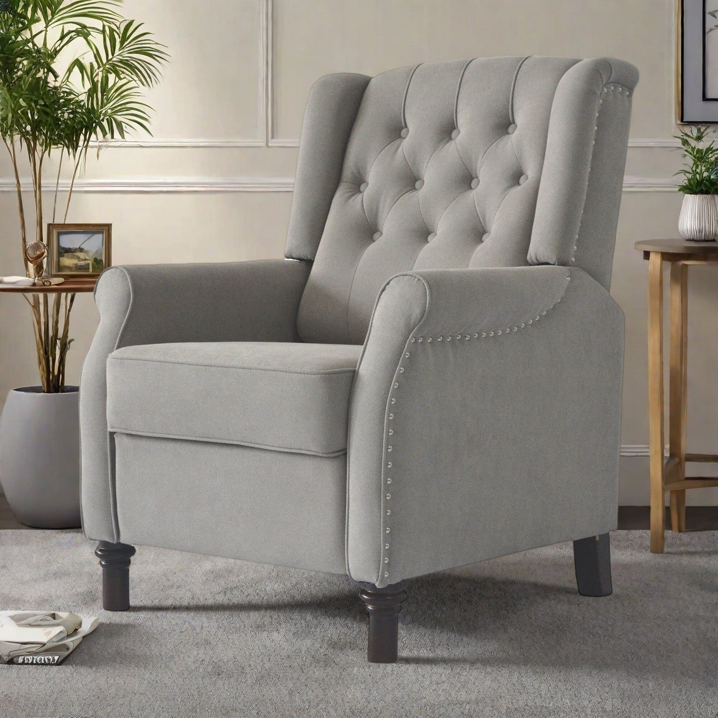 Adjustable PU Leather Push Back Recliner Sofa Chair with Soft Cushion and Ergonomic Design