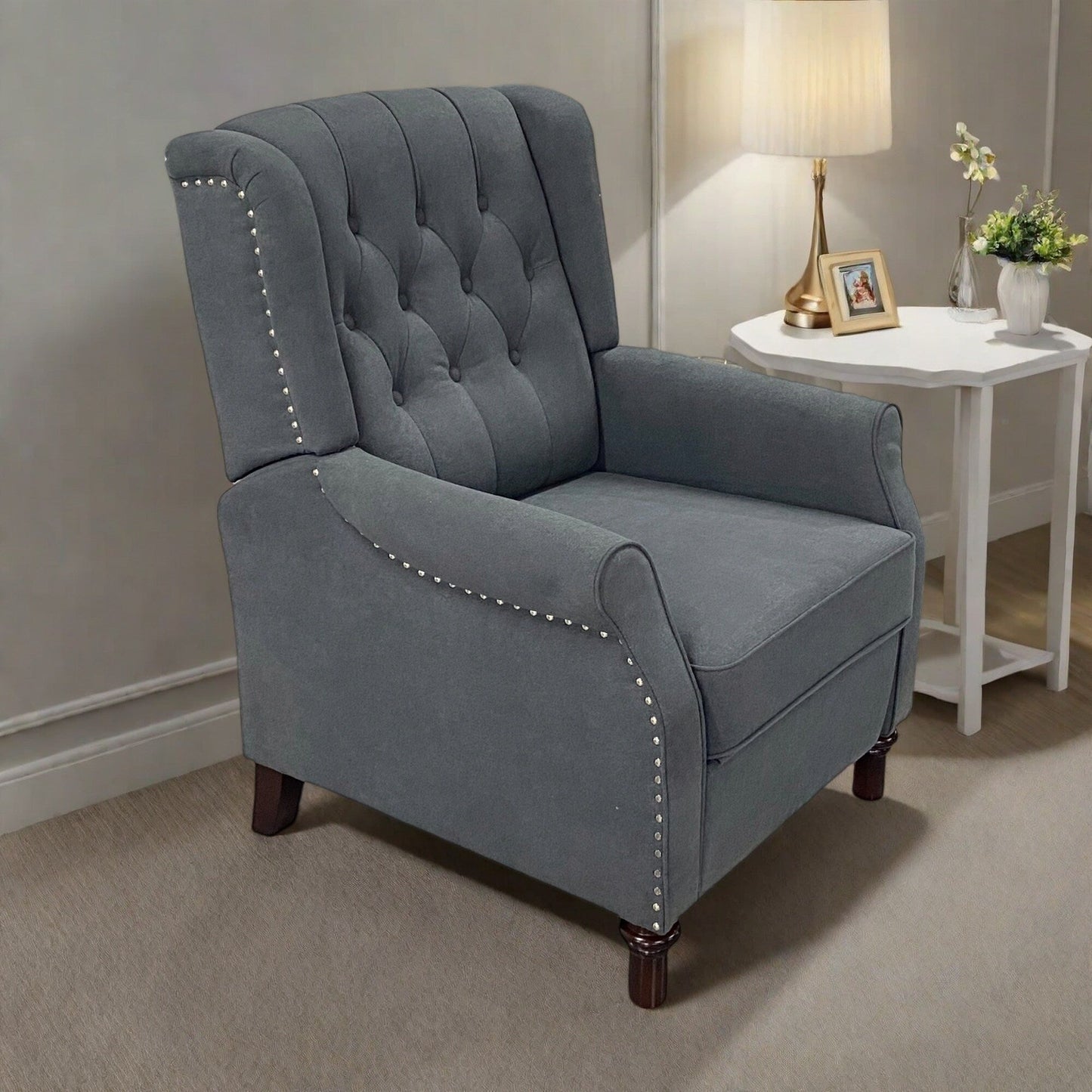 Adjustable PU Leather Push Back Recliner Sofa Chair with Soft Cushion and Ergonomic Design