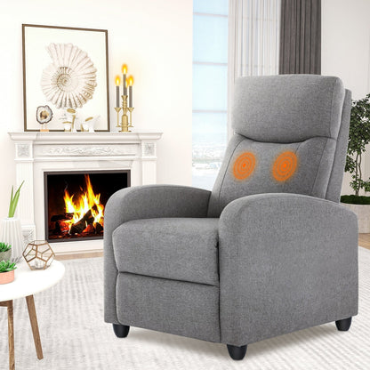 Adjustable Recliner Chair with 8 Massage Modes and Lumbar Support for Relaxation and Home Theater Use