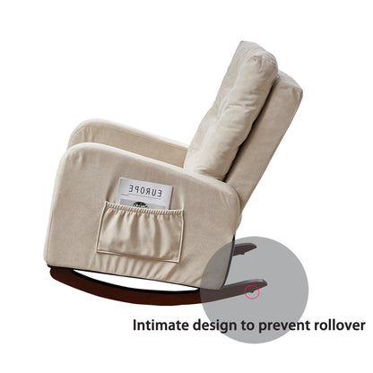 Adjustable Reclining Sofa Chair with Sturdy Wood Legs, High Back Support, and Side Storage Options