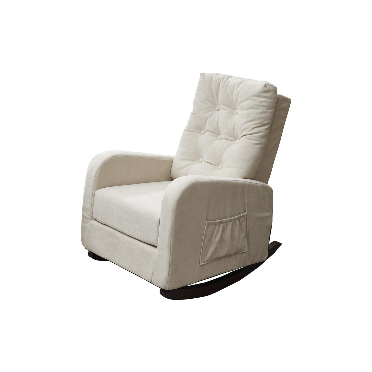 Adjustable Reclining Sofa Chair with Sturdy Wood Legs, High Back Support, and Side Storage Options