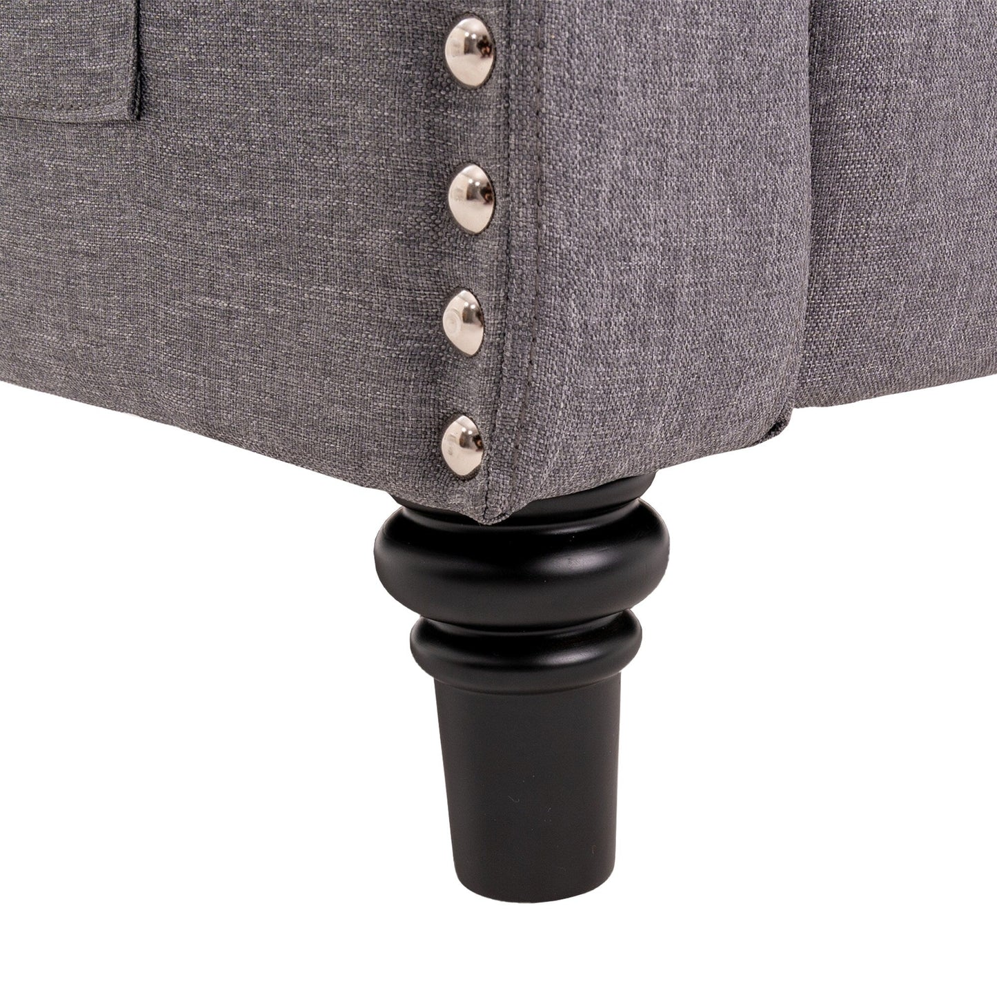 Adjustable Wing Back Recliner Chair Nailhead Armchair Padded Large Sofa Chair