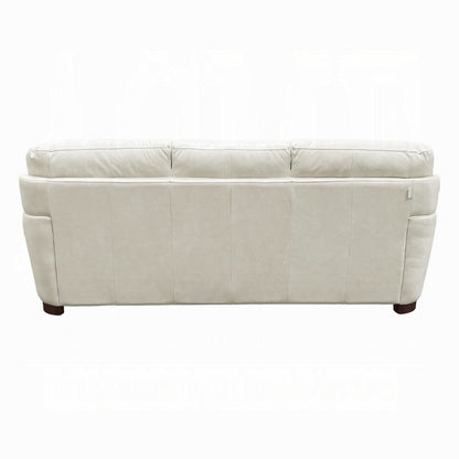 Aera Sofa 93 Inch, Plush Ice Gray Top Grain Italian Tufted Leather