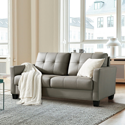 Ainfox 57.50'' Faux Leather Loveseat