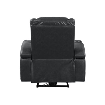 Alair Dark Gray Leather Aire Power Motion Recliner W/Bluetooth, Wireless Charger  Cupholder