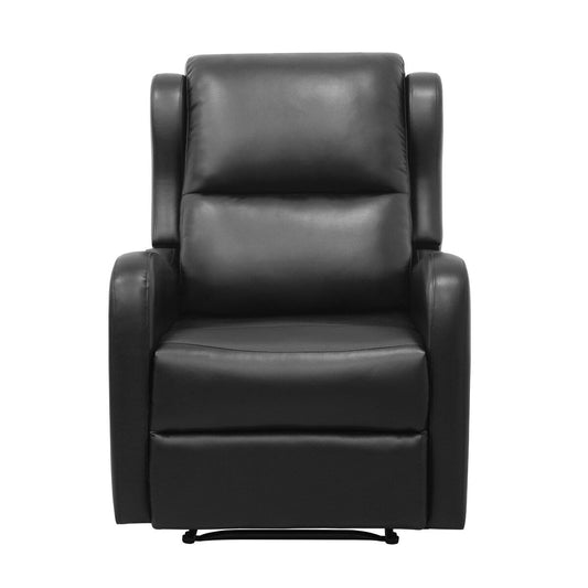 Alayna Black Faux Leather Recliner