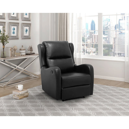 Alayna Black Faux Leather Recliner