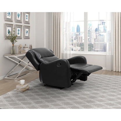 Alayna Black Faux Leather Recliner