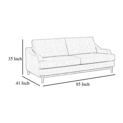 Alfi Sofa, 85 Inch, 2 Accent Pillows, Modern Dark Brown Faux Leather