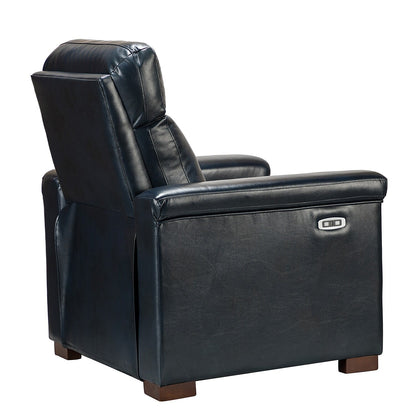 Alicia 34.65 Wide Contemporary Classic Genuine Leather Power Recliner With USB Port
