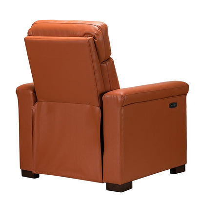 Alicia 34.65 Wide Contemporary Classic Genuine Leather Power Recliner With USB Port
