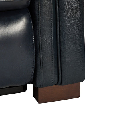 Alicia 34.65 Wide Contemporary Classic Genuine Leather Power Recliner With USB Port