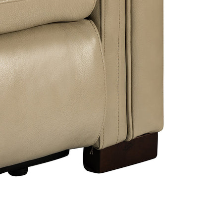 Alicia 34.65 Wide Contemporary Classic Genuine Leather Power Recliner With USB Port