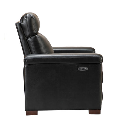 Alicia 34.65 Wide Contemporary Classic Genuine Leather Power Recliner With USB Port