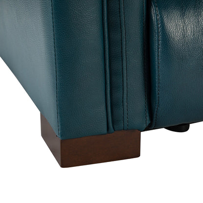 Alicia 34.65 Wide Contemporary Classic Genuine Leather Power Recliner With USB Port