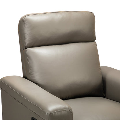 Alicia 34.65 Wide Contemporary Classic Genuine Leather Power Recliner With USB Port
