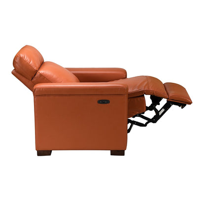 Alicia 34.65 Wide Contemporary Classic Genuine Leather Power Recliner With USB Port