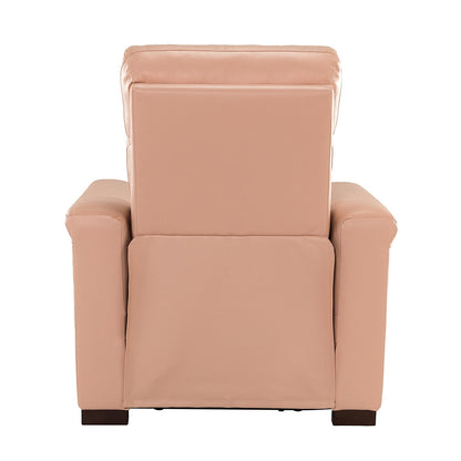 Alicia 34.65 Wide Contemporary Classic Genuine Leather Power Recliner With USB Port
