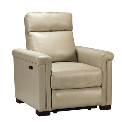 Alicia 34.65 Wide Contemporary Classic Genuine Leather Power Recliner With USB Port (Set of 2)