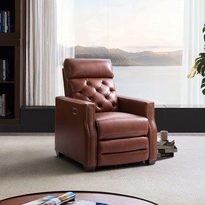 Alina 31.50 Wide Genuine Leather Power Recliner with USB Port