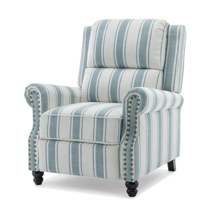 Alisa 35'' W Vegan Leather/ Linen Glider Push Back Recliner Chair