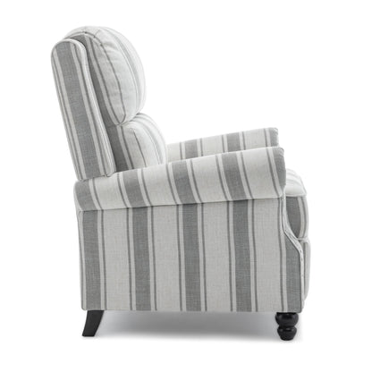 Alisa 35'' W Vegan Leather/ Linen Glider Push Back Recliner Chair
