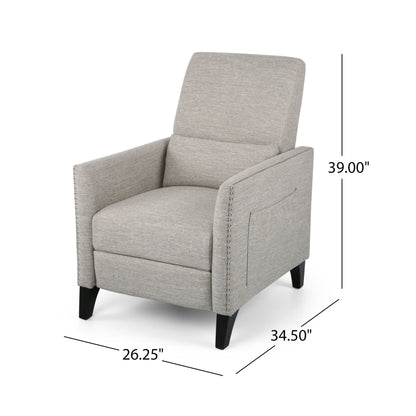 Alscot Contemporary Fabric Push Back Recliner by Christopher Knight Home