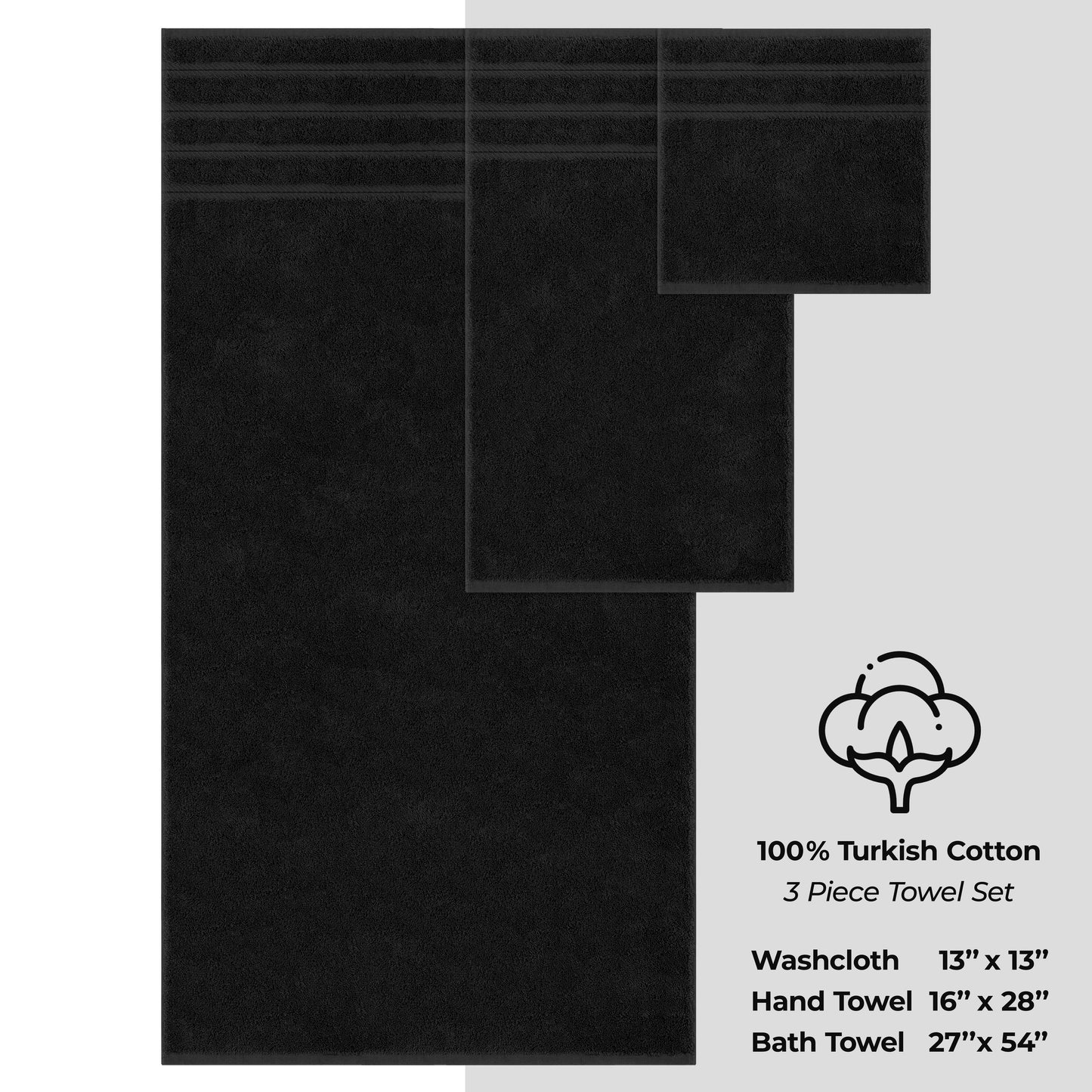 3 Piece Bathroom Towel Set 100% Cotton Luxury Turkish Bath Hand Towels Extra Large Face Towels Clearance Set