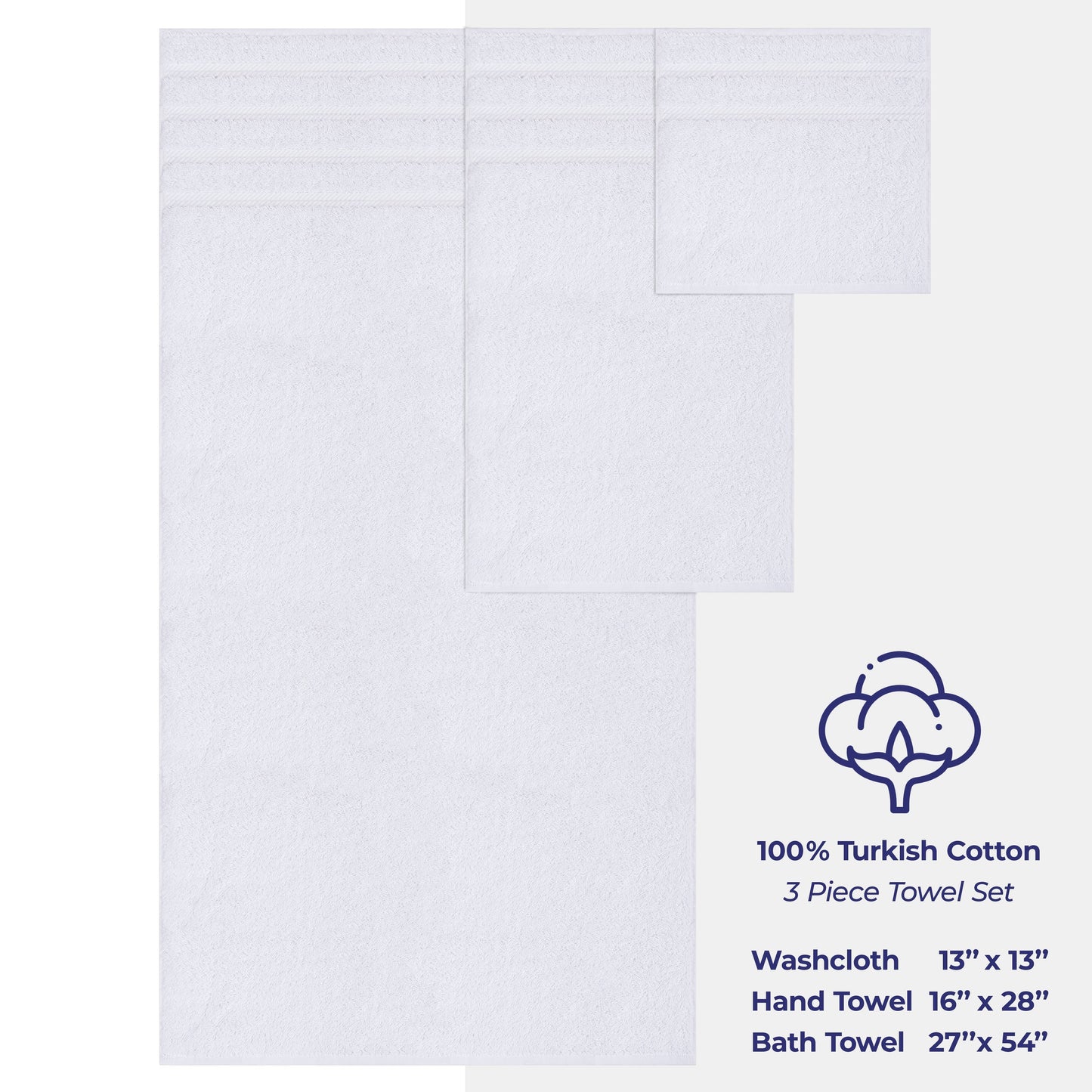 3 Piece Bathroom Towel Set 100% Cotton Luxury Turkish Bath Hand Towels Extra Large Face Towels Clearance Set