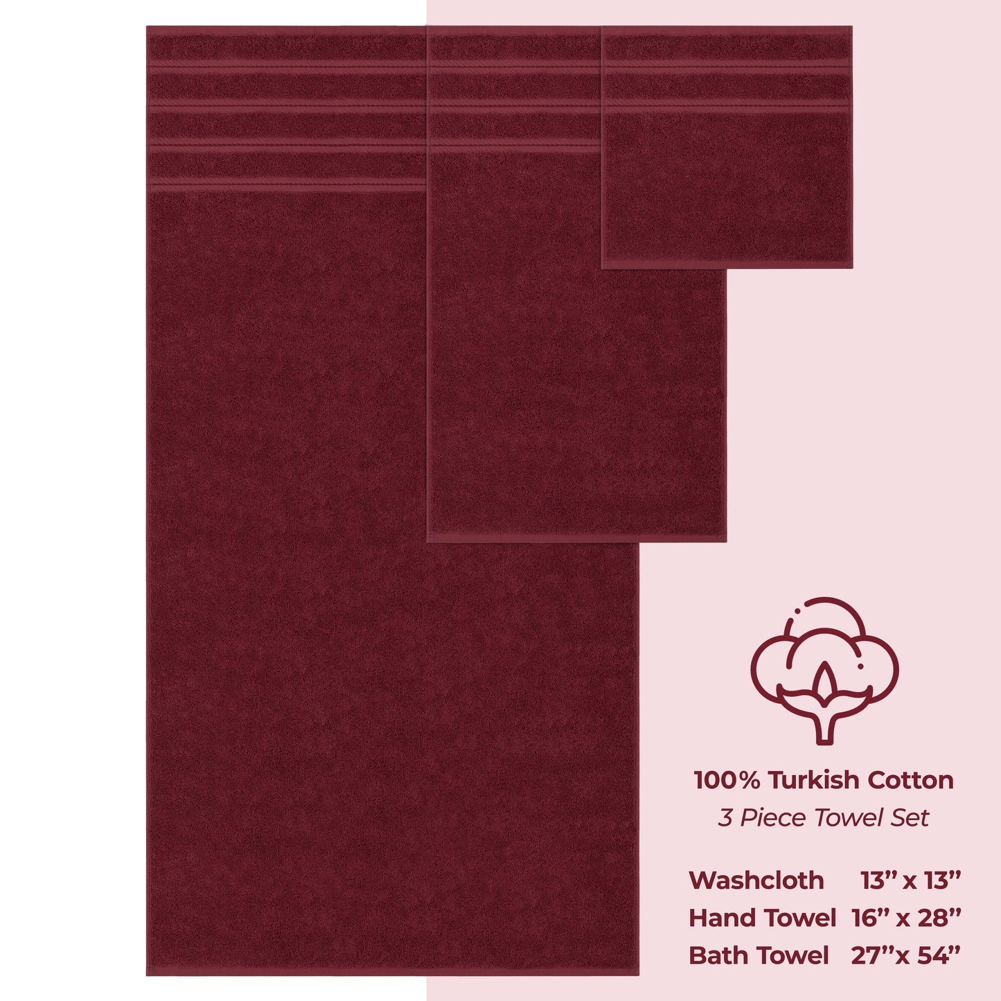 3 Piece Bathroom Towel Set 100% Cotton Luxury Turkish Bath Hand Towels Extra Large Face Towels Clearance Set